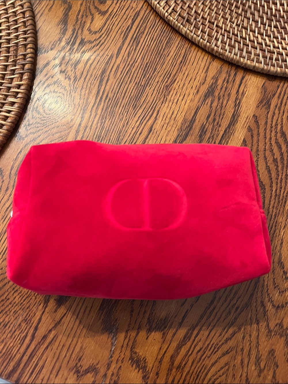Christian Dior velvet cosmetic bag NWOT